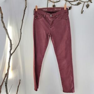 Ag adriano goldschmied brick red pants abbey ankle